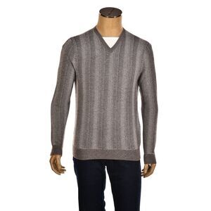 Manrico Striped Cashmere V-Neck Sweater